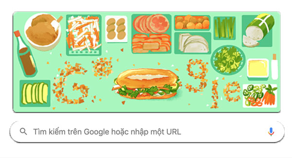Google thay đổi doodle để tôn vinh bánh mì Việt Nam